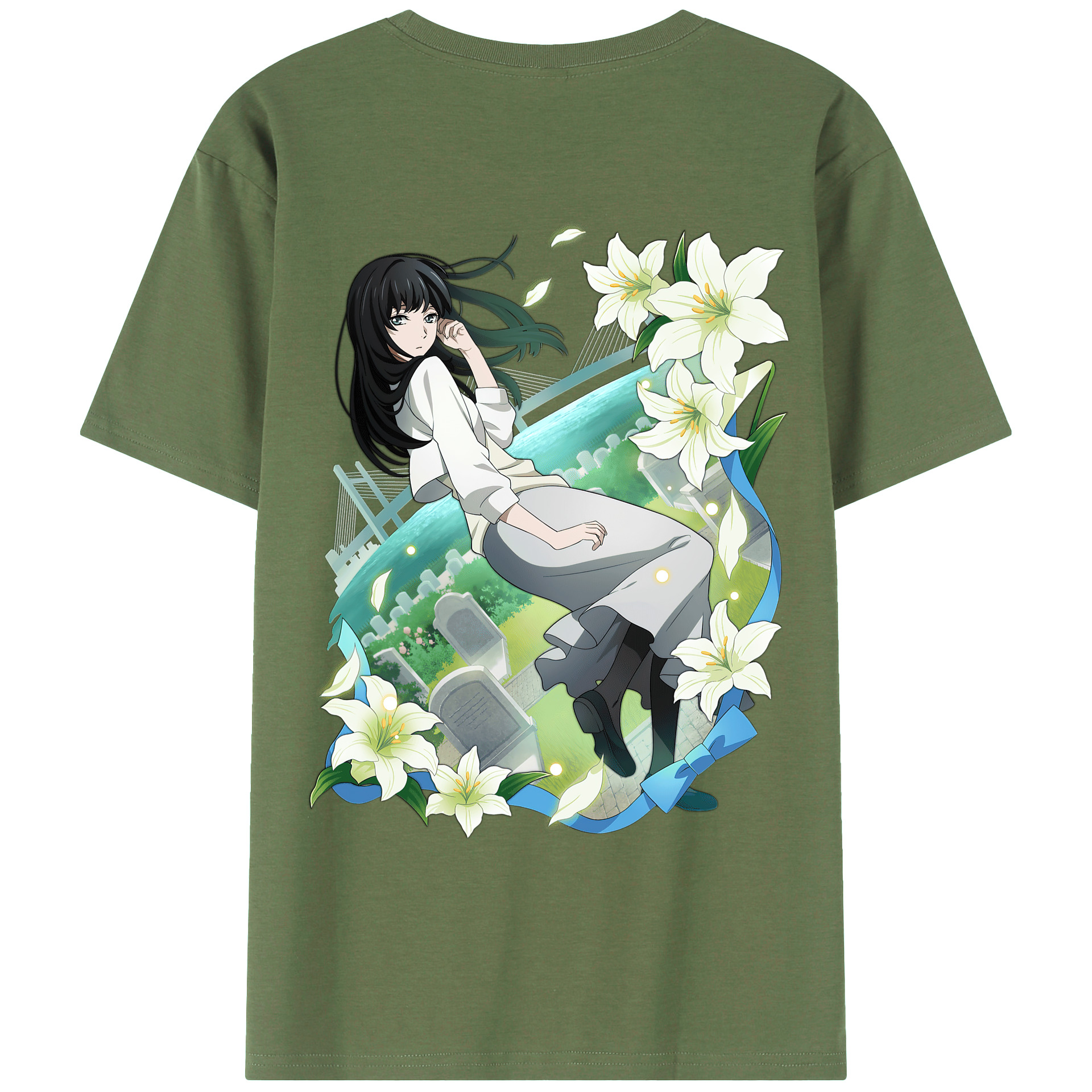 （画像用） 文豪ストレイドッグス Bungo Stray Dogs 綿100％ メンズ半袖Tシャツ（バックプリント） 通気性